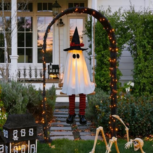 Halloween Decorations Outdoor - 6 FT Large Hanging Swinging Ghost Decor