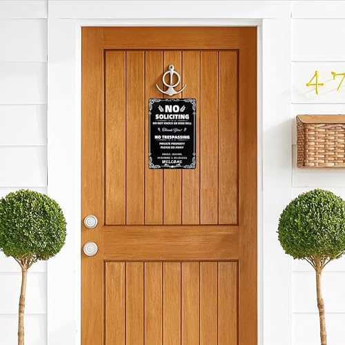 No Soliciting & No Trespassing Chic Metal Signs for Yard