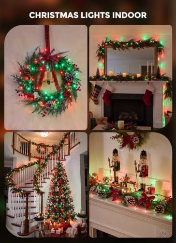 LED Christmas Lights Indoor Outdoor, 33FT 100 Count Mini String Lights