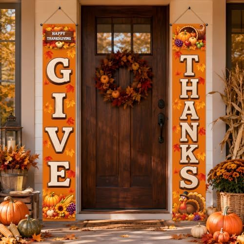 Thanksgiving Decorations - Thanksgiving Porch Banner for Fall Outdoor Decor