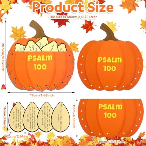 Landhoow 36 Set Psalm 100 Thanksgiving Pumpkin Craft Kits Bible Give Thanks