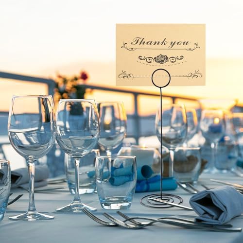 Table Number Holders, 10PCS Place Card Holder, Photo Holder (8.7" Black)