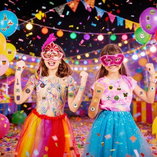 Mardi Gras Stickers, 306 PCS Happy Mardi Gras Stickers, Self-Adhesive Carnival Masquerade Decoration Sticker Clowns Crowns Mask Design Sticker for Masquerade Themed Decorations Activity Party Favors