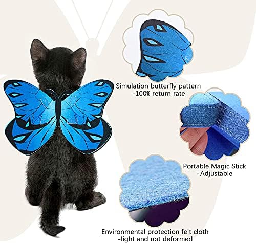 Pet Cat Bat Wings for Halloween Party Decoration, Puppy Collar Leads Cosplay Bat Costume,Cute Puppy Cat Dress Up Accessories