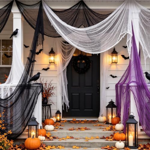 500 X 80 in Halloween Creepy Cloth for Yard and Outdoor Decorations,Multi
