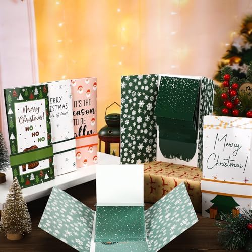 Chivertion 6 Pcs Handmade Waterfall Christmas Gift Card Booklet
