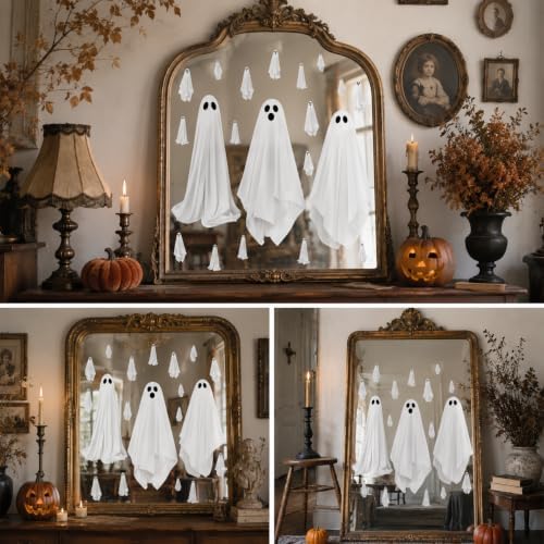 Halloween White Ghost Window Mirror Clings Decal Decorations Large 35.5''