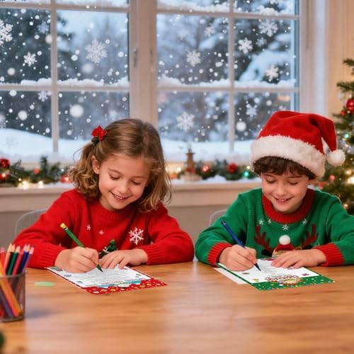 Whaline 80Pcs Christmas Trivia Games Question and Answer Cards 4 Designs Xmas Red Green Vacation Game Guessing Activity Party Game Paper Cards for Party Supplies