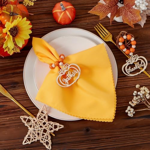 Fall Pumpkin Thanksgiving Napkin Rings Set of 12, Thanksgiving Table Decor