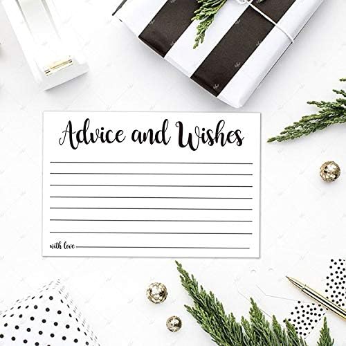 Advice and Wishes Cards-Set of 50 Advice Cards for The Bride and Groom, Perfect for Bridal Shower or Wedding,4 x 6 Inches.