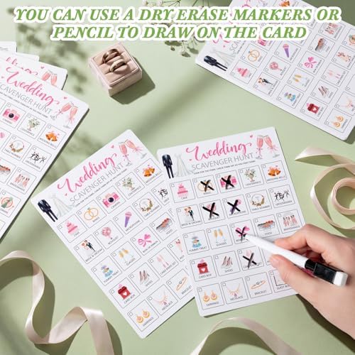 Hoolerry 30 Pcs Scavenger Hunt Cards for Kids Activities,Wedding