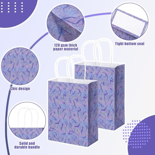 Kolldenn 48 Pcs Kpop Goodie Bags with Handles Purple Lightning Party Bags