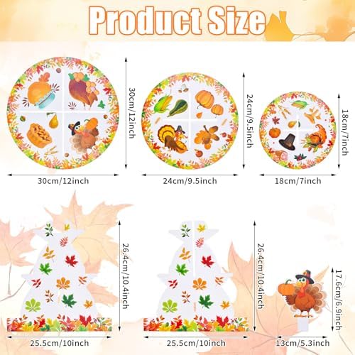Gistome 3-Tier Thanksgiving Turkey Cupcake Stand – Autumn Harvest Dessert Display Holder for Fall Party Table, Friendsgiving, and Thanksgiving Decorations
