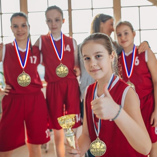20 Pcs 2'' Awards Medals Bulk Winner Medals with Neck Ribbons Metal Trophy Award Prize Gift for Tournaments, Competitions, Party, Kids and Adults