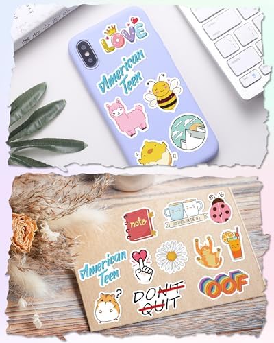 100 Pcs/Pack Water Bottle Stickers for Kids, Cute Vinyl Waterproof Stickers