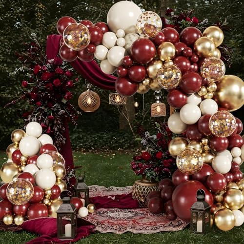 Burgundy Balloon Arch Garland Kit for Birthday Decorations