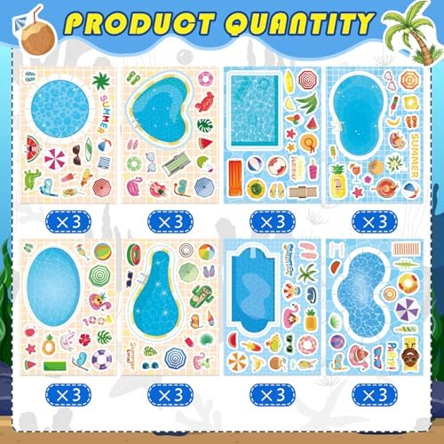 Summer Stickers, Make a Pool Sticker, Make Your Own Stickers for Kids