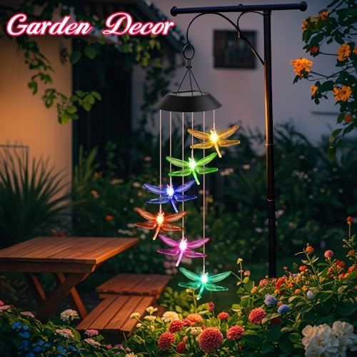 Winzwon Gifts for Mom Grandma Wife Solar Lights Outdoor Wind Chimes