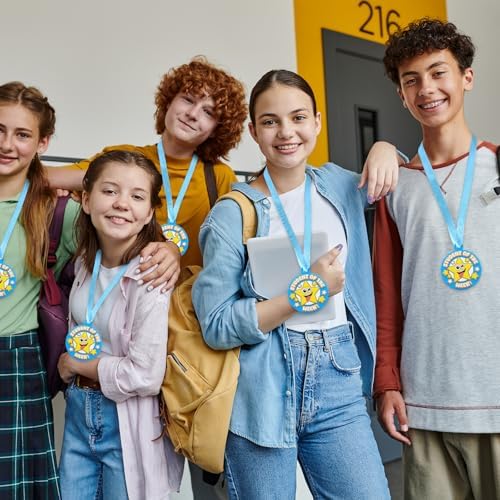 AmazingSpark 60 Pcs Student of The Week Award Medals, 2 Inch Rubber Medals Bulk Winner Encourage Team Participation for Kids Adults Trophy Award Prize Gift Competitions Graduation Party