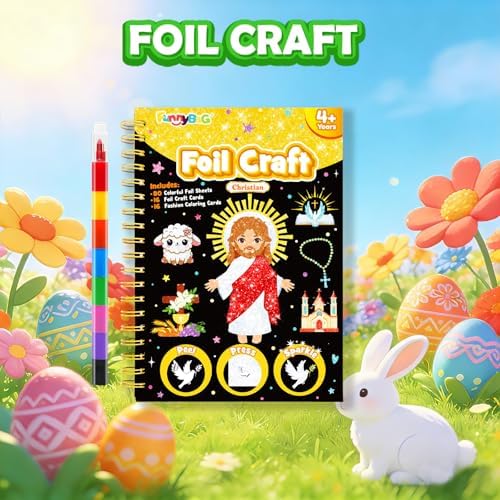 FUNNYB&G Foil Art Craft Kit for Kids, Sparkly Birthday Gift Toy for Kids
