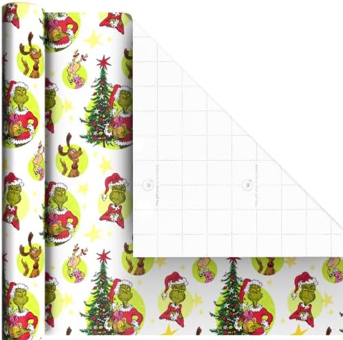 Hallmark Dr. Seuss Christmas Wrapping Paper Mini Rolls, 3-Pack (Grinch)