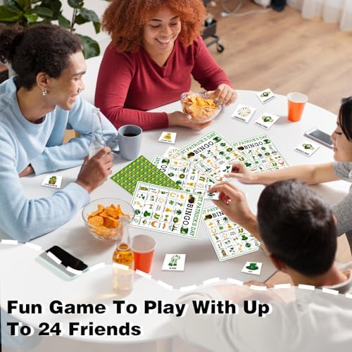 St. Patrick's Day Bingo Game for 24 Players, Festive Shamrock Activity