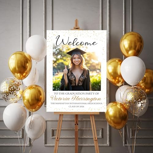 Personalized Graduation Party Welcome Sign with Photo, Grad Sign, Graduation Decorations Party, Class of 2026 Welcome Poster, High School Party Sign, Graduation Celebration Sign#4