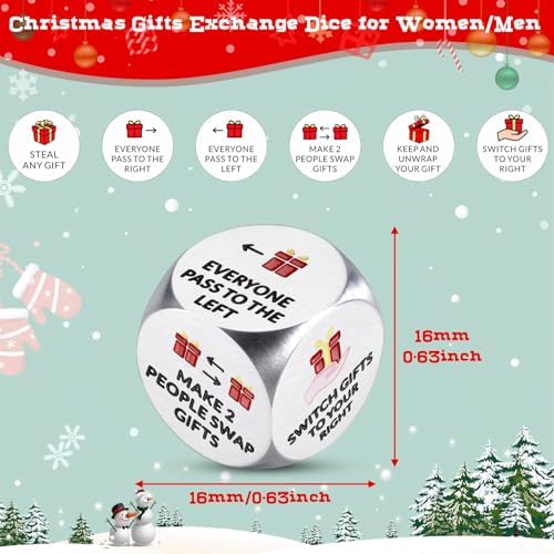 Santa Swap Gift Exchange Dice Christmas Games Dice Stocking Stuffers