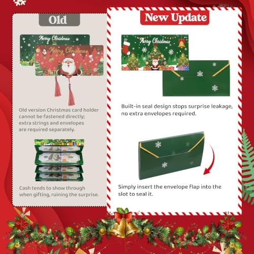 New 2Pcs Christmas Money Holders for Cash, Christmas Gift Card Holder
