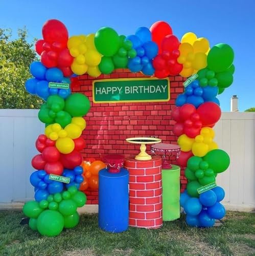 Red Yellow Blue Green Balloons Arch Kit, 131PCS Yellow Blue Red Balloons
