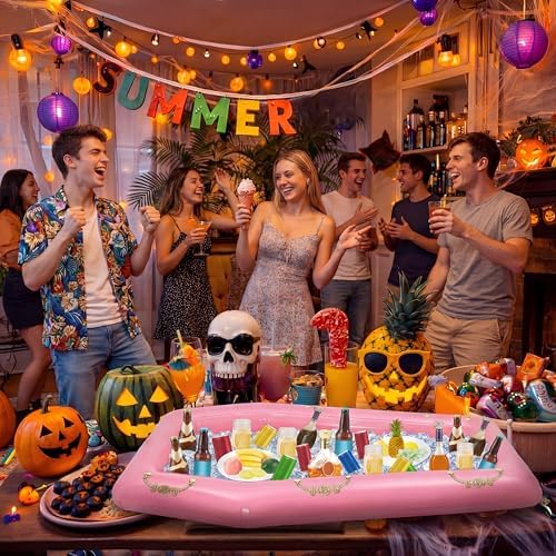 Aoriher 1 Pack 52" Halloween Inflatable Coffin Cooler Fake Coffin Floatie