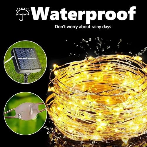 Joomer Solar Fairy Lights, 4Pack Total 104FT 320LED Lights, Warm White