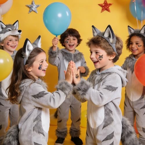 Wolf Temporary Tattoos for Kids, Cool Wolf Stickers Tattoos