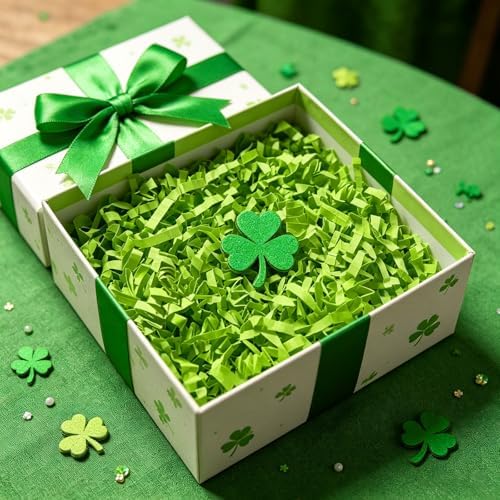 10 LB Fluorescent Green Crinkle Cut Paper Shred Filler Great for Gift Wrapping, Basket Fillers, Birthday, Gift Wrapping, Anniversary, Halloween Thanksgiving Christmas Party Decor Filling Supplies