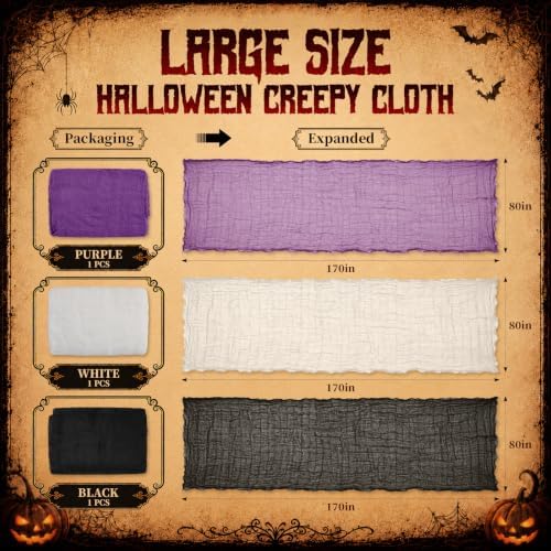 500 X 80 in Halloween Creepy Cloth for Yard and Outdoor Decorations,Multi