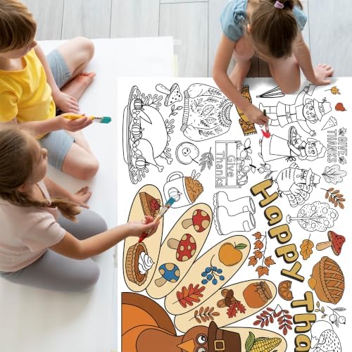 Thanksgiving Giant Coloring Poster/Tablecloth -Thanksgiving Crafts for Kids