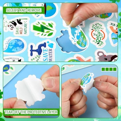 Earth Day Foam Stickers 300Pcs Save The Earth DIY Craft Bottle Decals