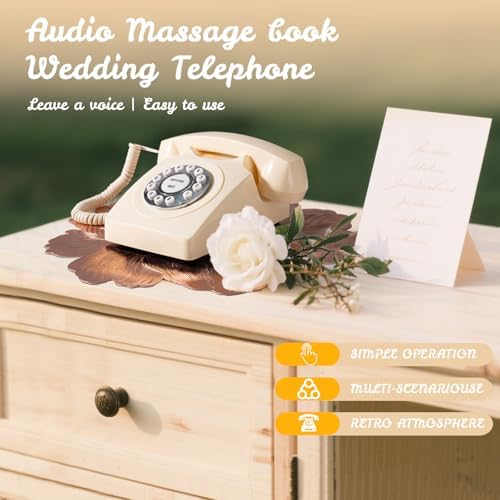 Audio Guest Book Wedding Phone - Record Customized Audio Messages for Bridal Shower, Birthday, Baby Shower, Anniversary & Engagement | Preserve Guest Wishes, Perfect Wedding/Party Event Keepsake