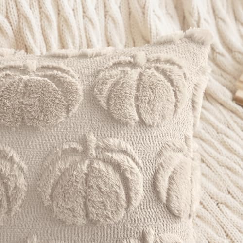 MIULEE Fall Pillow Covers Pumpkin Fall Decor 16x16 Beige