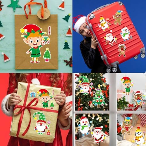 32 Sheets Christmas Stickers for Kids, Make Your Own Sticker, Kid Christmas