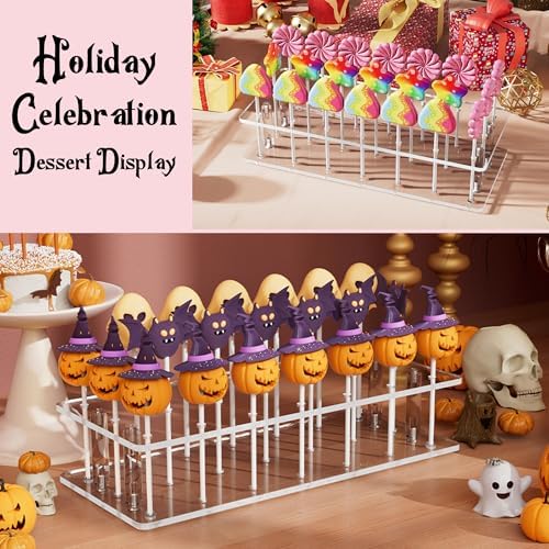 Goabroa Clear Cake Pop Stand, 21 Holes Acrylic Cakepops Display Stand