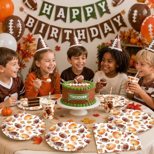 50PCS Round Paper Plates and Napkins for Fall Thanksgiving Harvest Party