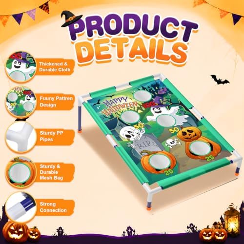 Viorawhite Bean Bag Toss Game for Kids, Portable Cornhole Set