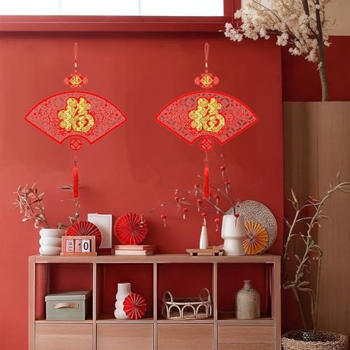 YUBAIHUI 80 Pcs Chinese New Year 2026 Decorations Spring Couplet Red Envelopes Paper-cuts Lanterns Pendants China Party for Lunar New Year Vietnamese Horse Year