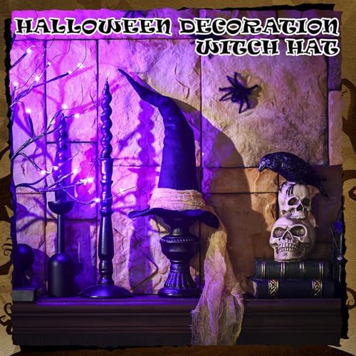 Chicingyou 2 Pcs Vintage Halloween Witch Hat Table Centerpieces 2 Size