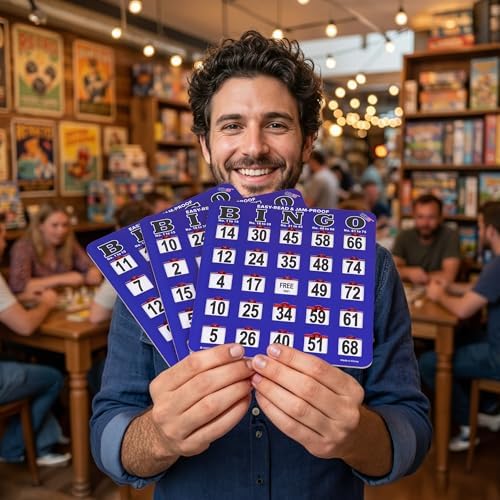 GSE Jumbo Easy-Read Shutter Slide Bingo Cards Bulk, 100-Pack Reusable Cards