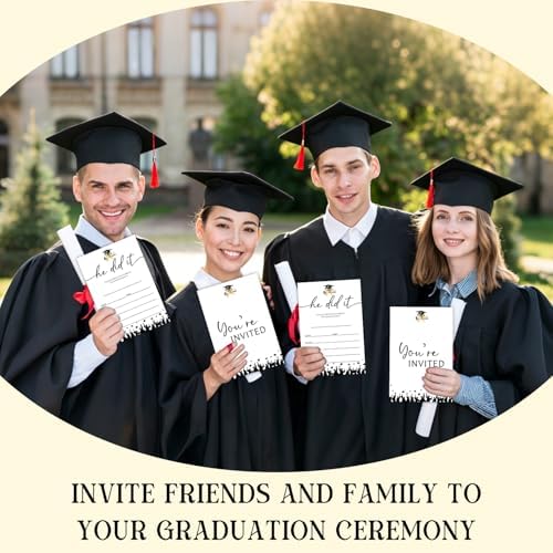 Graduation Invitations 2026 with Envelopes - 20 Pack Class of 2026 Graduation Party Invitations, 4x6 Inch Fill-in Graduation Announcements for High School or College - A11