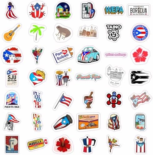 Puerto Rico Stickers, Puerto Rican Stickers for Water Bottles and Laptop, Gifts for Women & Men
