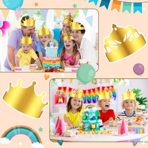 Nezyo 360 Pcs Paper Crowns Bulk King and Princess Crown Hats for Boys Girls Adults Birthday Celebration Supplies Baby Shower