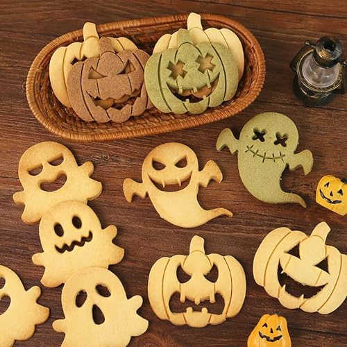 10 Pcs Mini Pumpkin Face Cookie Cutters DIY 3D Halloween Cookie Stamps
